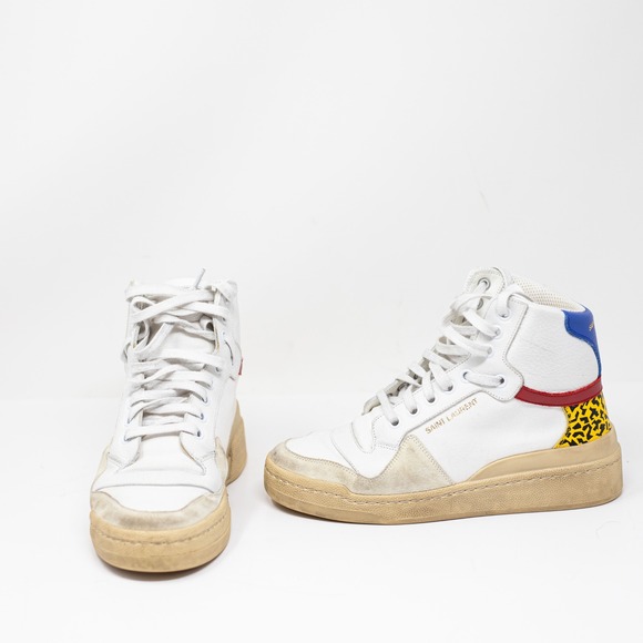 Saint Laurent Other - Saint Laurent Paris Mid Top Suede Leather Canvas Multi Printed Sneaker Shoes